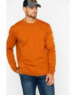 Hawx Men's Logo Crew Long Sleeve Work T-Shirt Dark Orange 19 Hawx Men's Logo Crew Long Sleeve Work T-Shirt Dark Orange -Hawx Shop 2000242480 801 P1