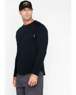 Hawx Men's Solid Pocket Crew Long Sleeve Work T-Shirt  Heather Blue -Hawx Shop 2000242483 001 P5