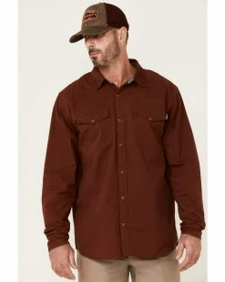 Hawx Men's Solid Twill Snap Long Sleeve Work Shirt Mahogany 18 Hawx Men's Solid Twill Snap Long Sleeve Work Shirt Mahogany -Hawx Shop 2000242495 204 P1