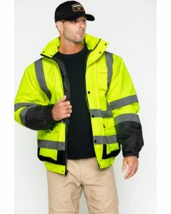 Hawx Men's 3-In-1 Bomber Hi-Vis Reflective Work Jacket Yellow 15 Hawx Men's 3-In-1 Bomber Hi-Vis Reflective Work Jacket Yellow -Hawx Shop 2000251997 700 P1 1