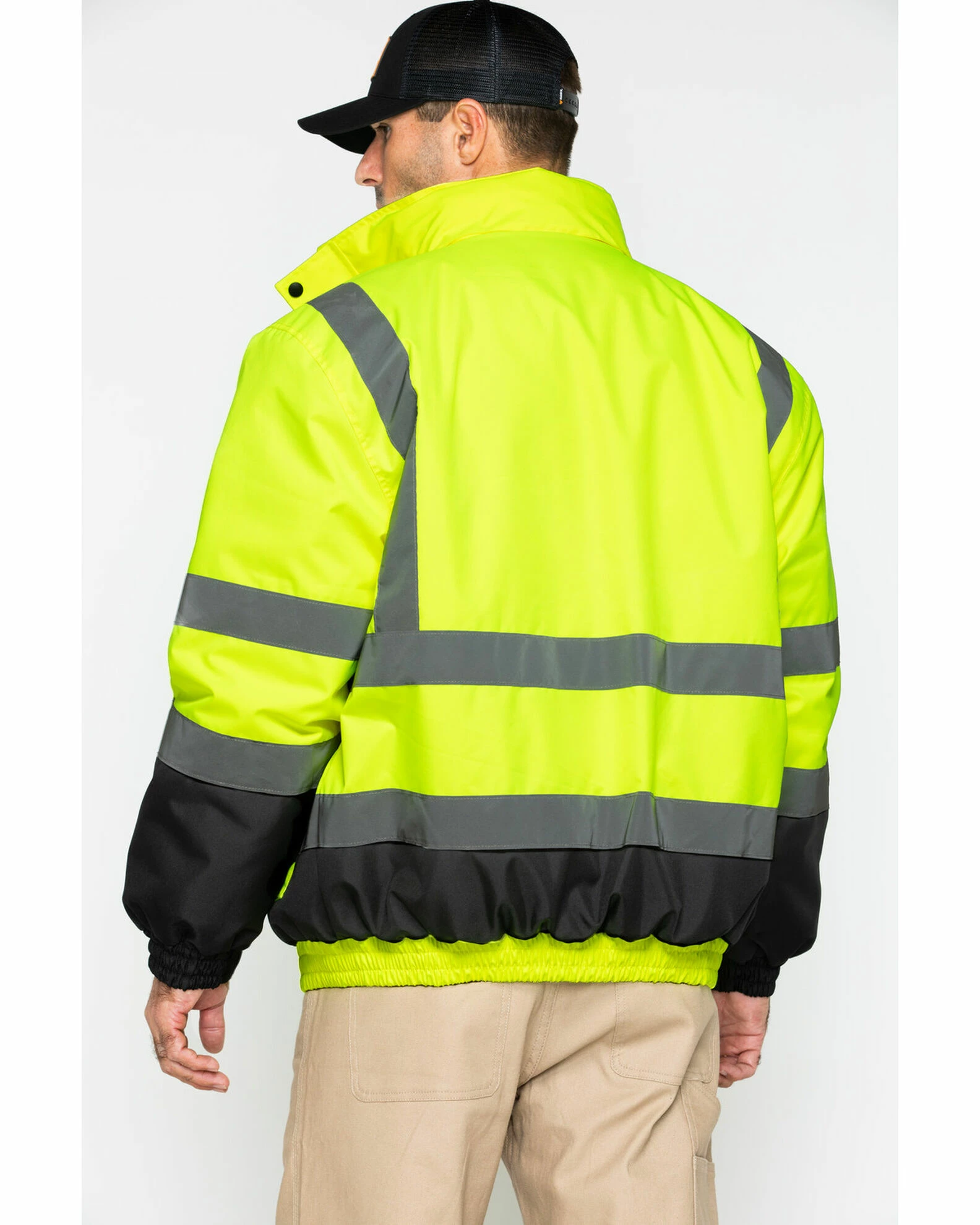 Hawx Men's 3-In-1 Bomber Hi-Vis Reflective Work Jacket Yellow 4 Hawx Men's 3-In-1 Bomber Hi-Vis Reflective Work Jacket Yellow - Image 2
