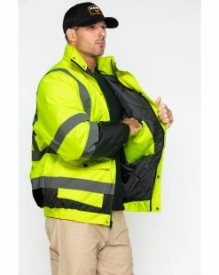 Hawx Men's 3-In-1 Bomber Hi-Vis Reflective Work Jacket Yellow 13 Hawx Men's 3-In-1 Bomber Hi-Vis Reflective Work Jacket Yellow -Hawx Shop 2000251997 700 P5