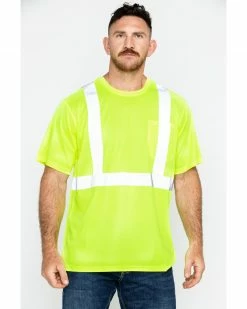 Hawx Men's Short Sleeve Reflective Work Tee - Big &Â Tall Yellow