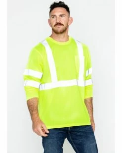 Hawx Men's Reflective Long Sleeve Work Tee Yellow