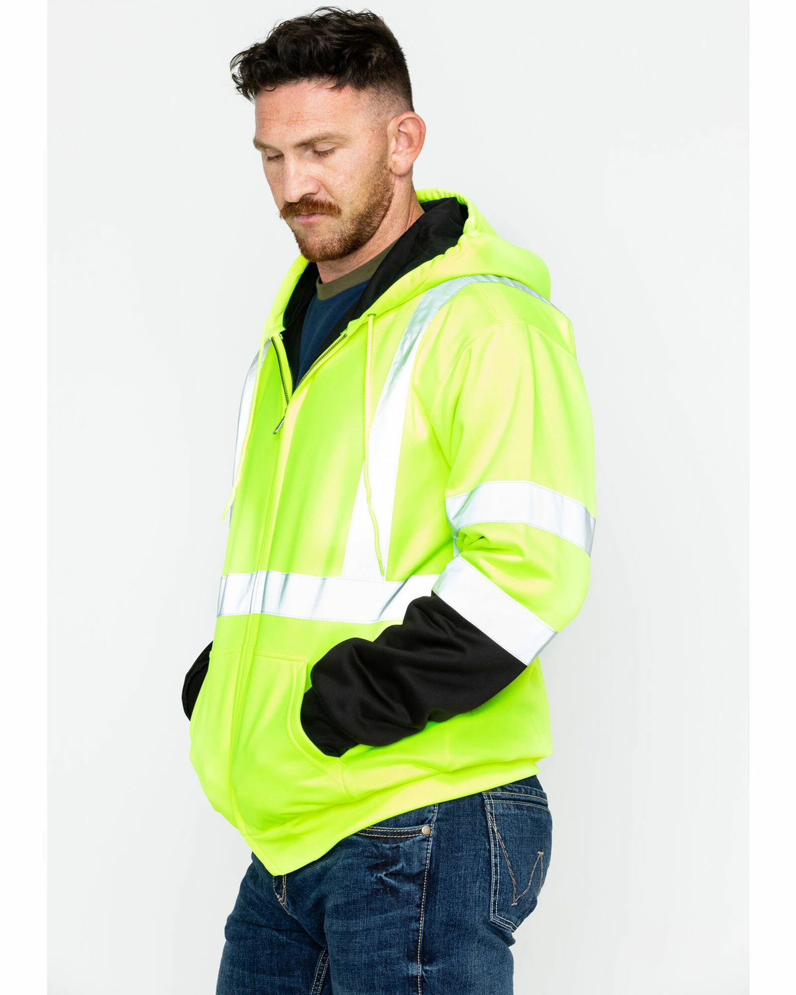 Hawx Men's Soft Shell High-Visibility Safety Jacket - Big & Tall Yellow 5 Hawx Men's Soft Shell High-Visibility Safety Jacket - Big & Tall Yellow - Image 3