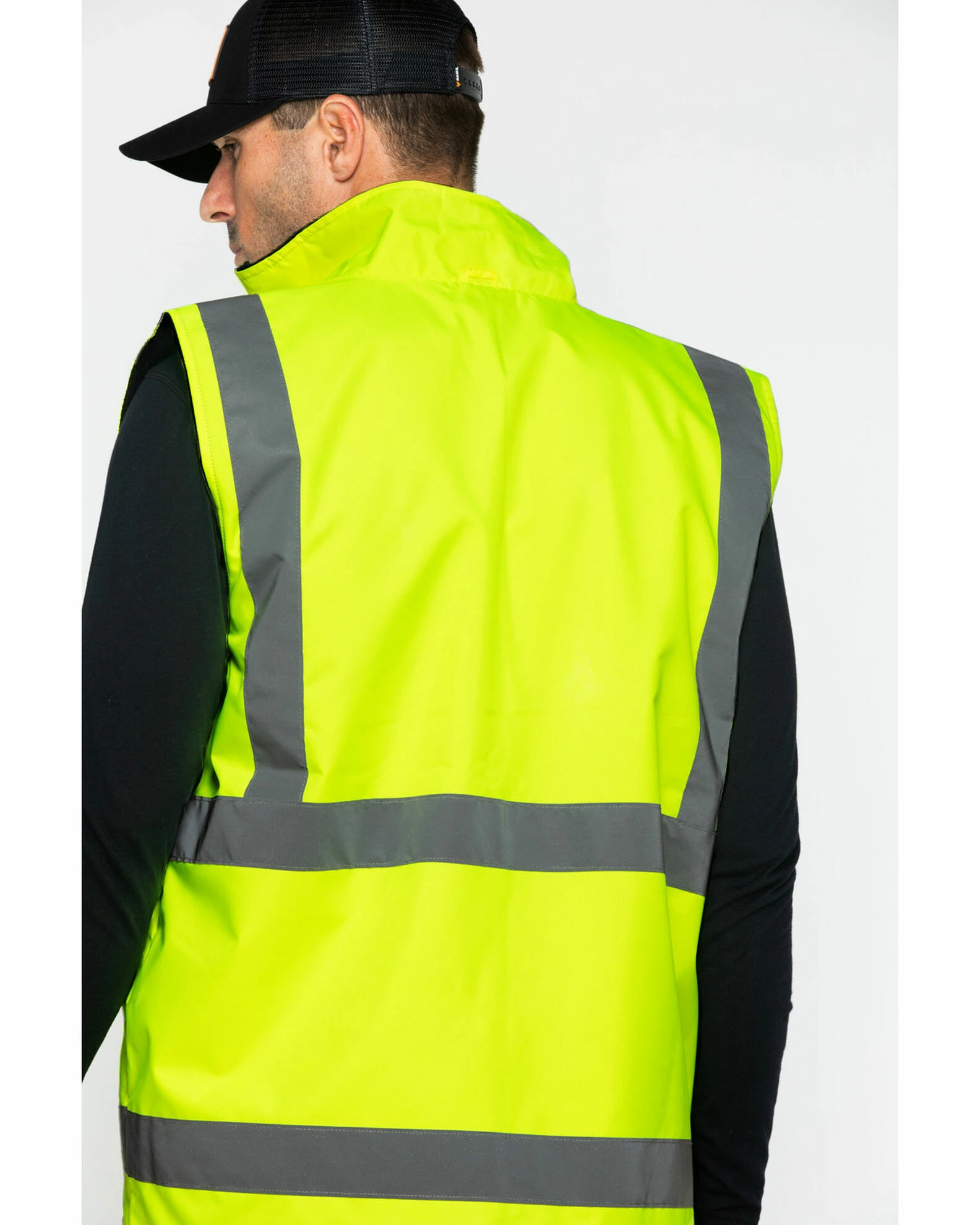 Hawx Men's Reversible Reflective Work Vest Yellow 4 Hawx Men's Reversible Reflective Work Vest Yellow - Image 2