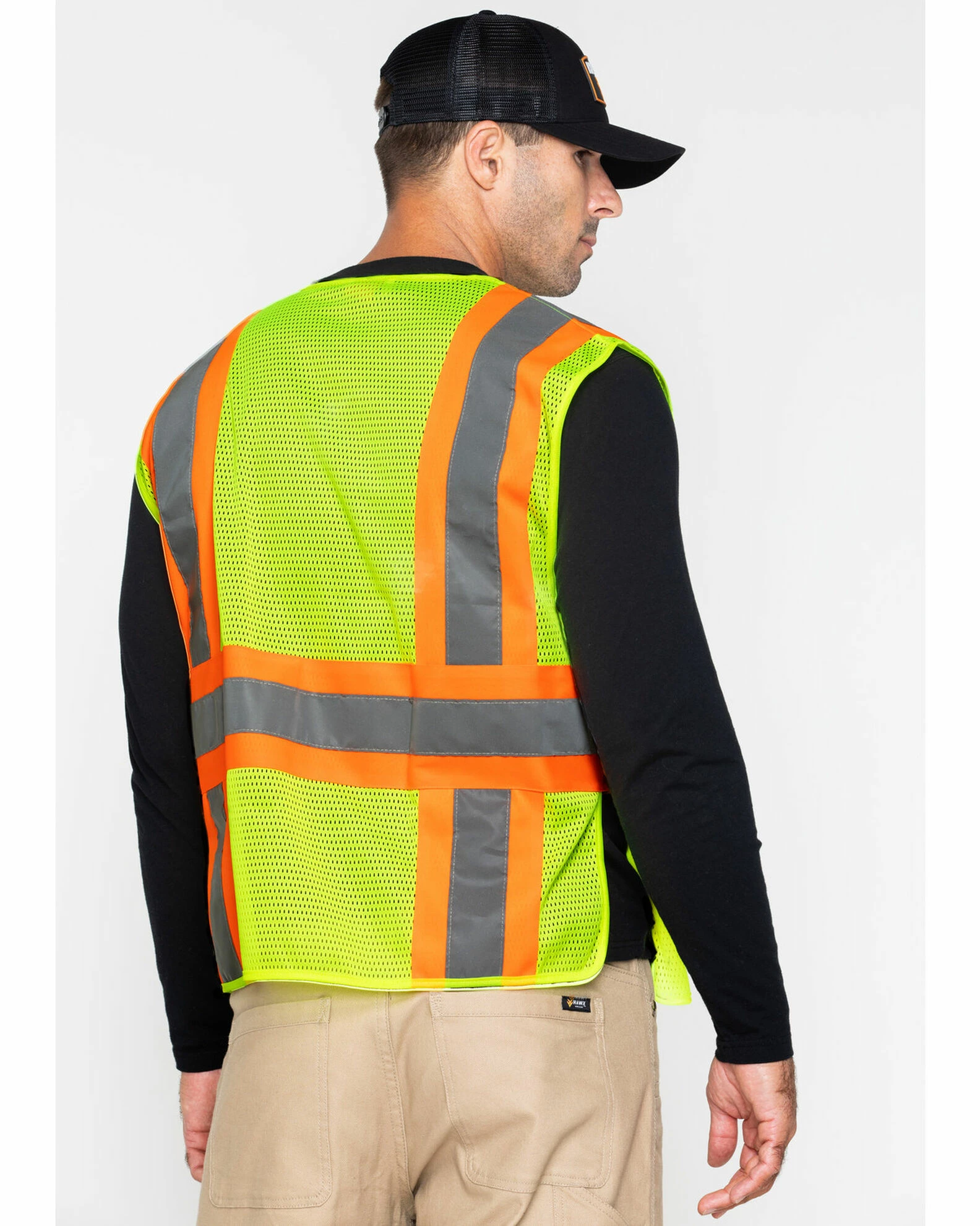 Hawx Men's 2-Tone Mesh Work XL Vest - Big & Tall Yellow 4 Hawx Men's 2-Tone Mesh Work XL Vest - Big & Tall Yellow - Image 2