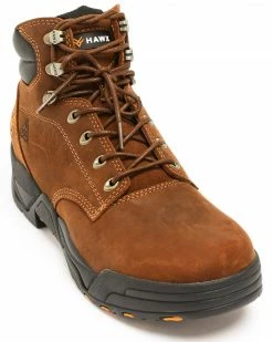 Hawx Men's Brown Enforcer Lace-Up Work Boots - Round Toe