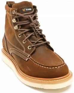 Hawx Men's Grade Moc Distressed Wedge Work Boots - Moc Toe