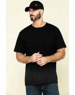 Hawx Men's Black Pocket Crew Short Sleeve Work T-Shirt - Tall 