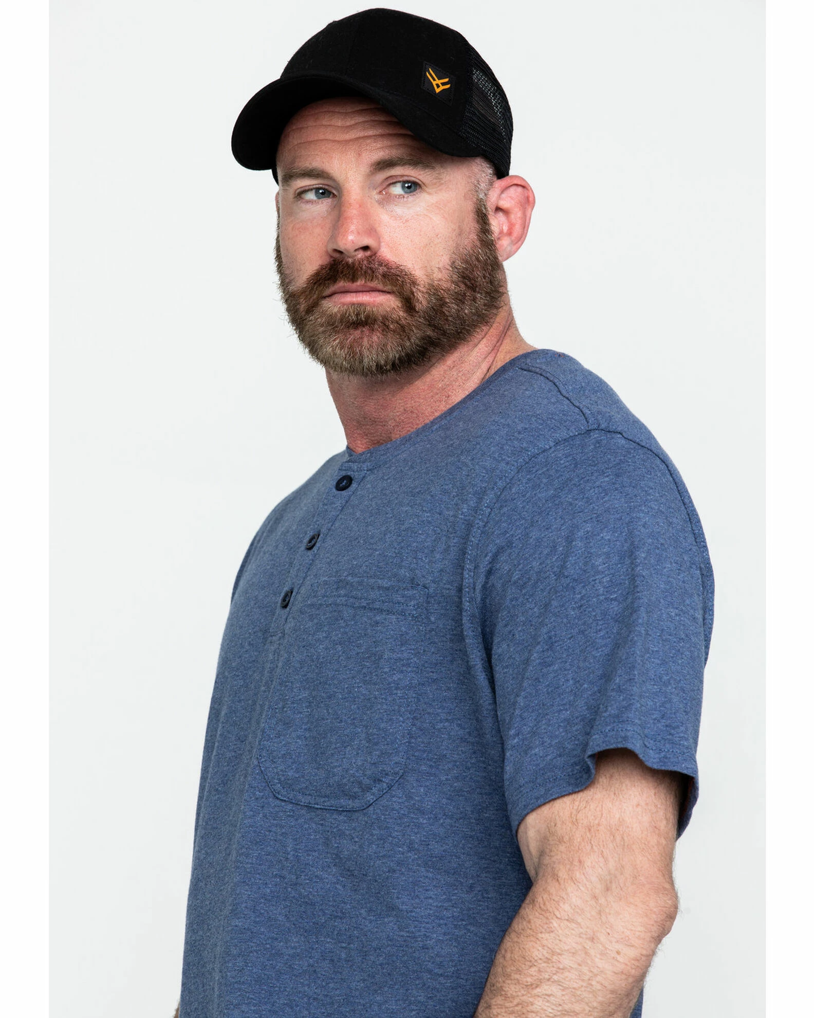 Hawx Men's Pocket Henley Short Sleeve Work T-Shirt - Tall Charcoal 6 Hawx Men's Pocket Henley Short Sleeve Work T-Shirt - Tall Charcoal - Image 4