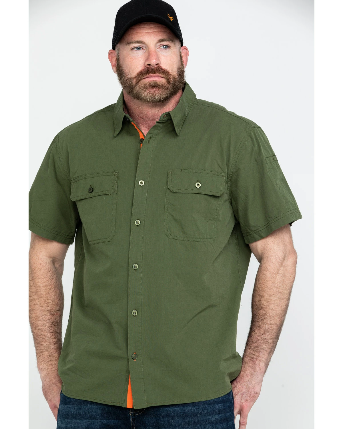 Hawx Men's Solid Yarn Dye Two Pocket Short Sleeve Work Shirt Moss Green 11 Hawx Men's Solid Yarn Dye Two Pocket Short Sleeve Work Shirt Moss Green - Image 9