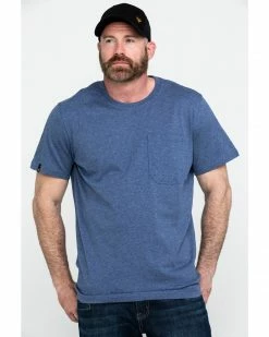 Hawx Men's Pocket Crew Short Sleeve Work T-Shirt - Big  Heather Blue -Hawx Shop 2000280076 403 P1 1