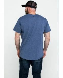 Hawx Men's Pocket Crew Short Sleeve Work T-Shirt - Big  Heather Blue -Hawx Shop 2000280076 403 P2