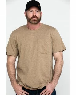 Hawx Men's Tan Pocket Crew Short Sleeve Work T-Shirt - BigÂ