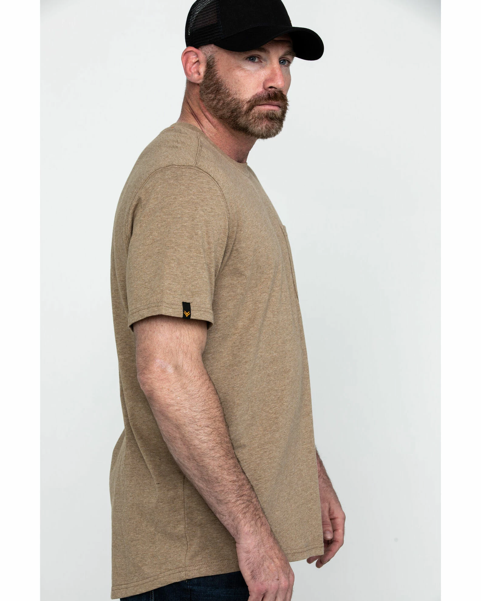 Hawx Men's Tan Pocket Crew Short Sleeve Work T-Shirt - Big 5 Hawx Men's Tan Pocket Crew Short Sleeve Work T-Shirt - Big - Image 3