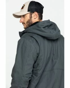 Hawx Men's Shadow Grey Canvas Quilted Bi-Swing Hooded Zip Front Jacket - Tall Dark Grey 13 Hawx Men's Shadow Grey Canvas Quilted Bi-Swing Hooded Zip Front Jacket - Tall Dark Grey -Hawx Shop 2000283395 021 P5