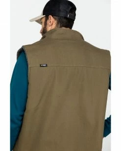 Hawx Men's Olive Canvas Sherpa Lined Work Vest - Tall  -Hawx Shop 2000283413 341 P5