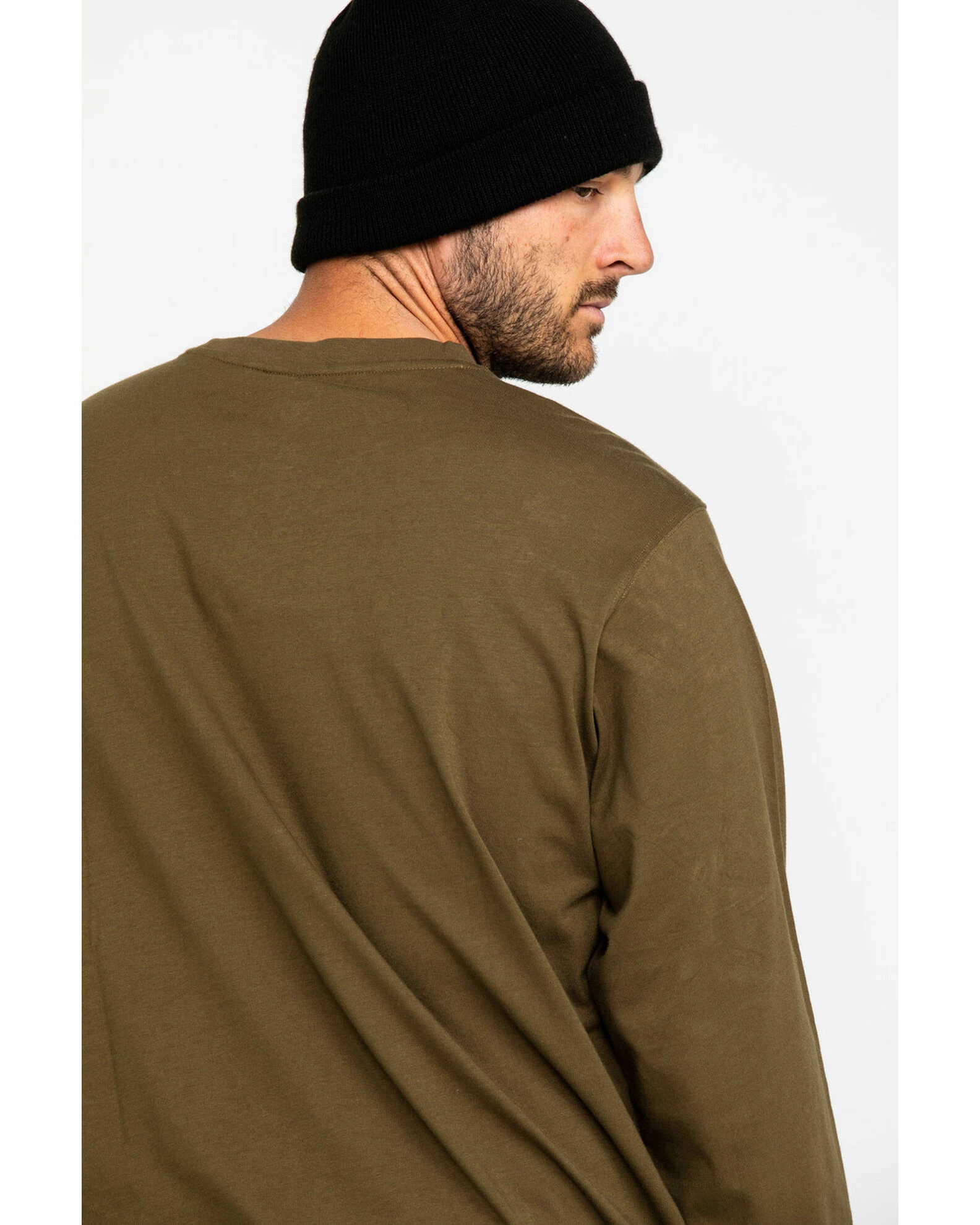 Hawx Men's Olive Pocket Long Sleeve Work T-Shirt - Big 4 Hawx Men's Olive Pocket Long Sleeve Work T-Shirt - Big - Image 2