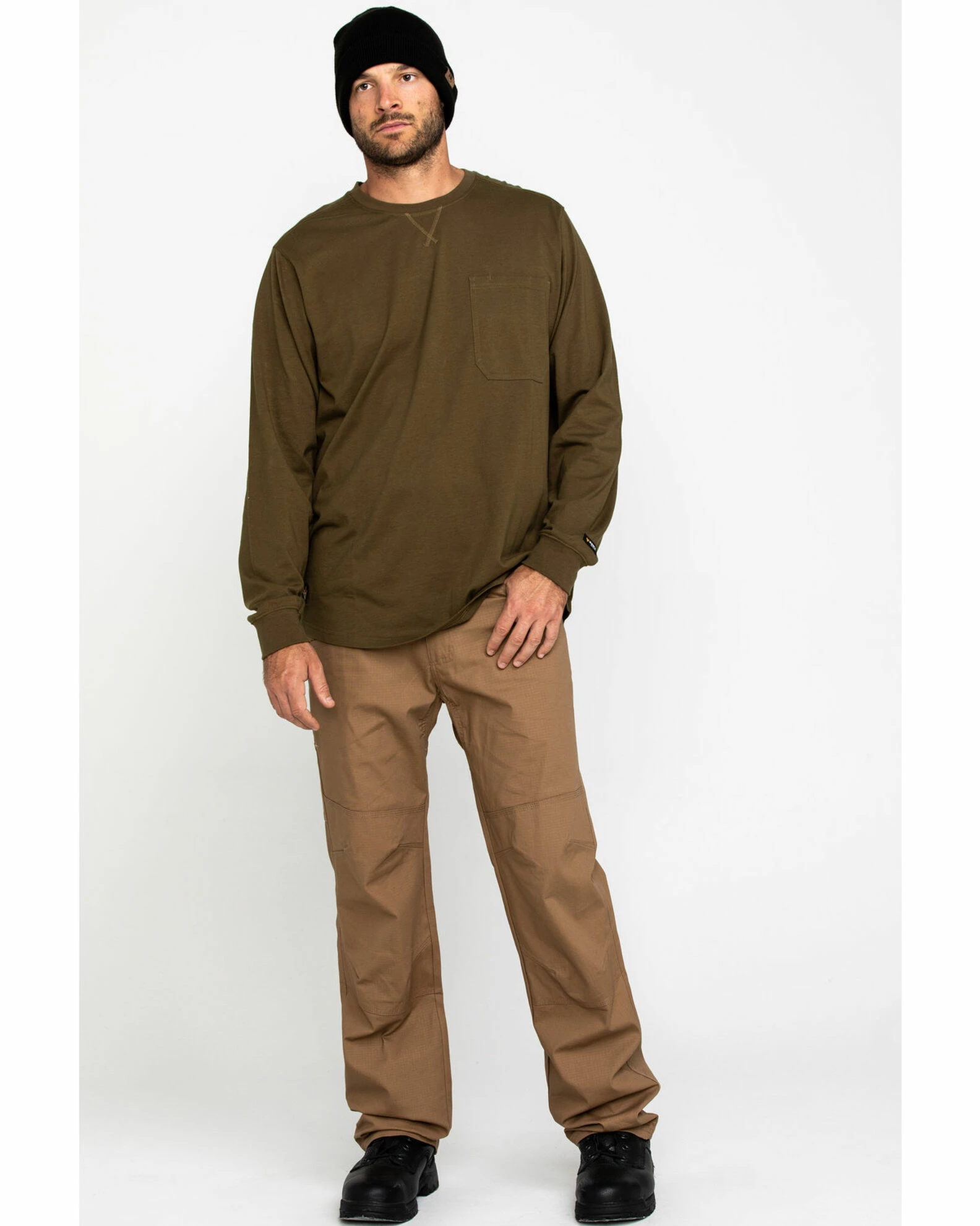 Hawx Men's Olive Pocket Long Sleeve Work T-Shirt - Big 8 Hawx Men's Olive Pocket Long Sleeve Work T-Shirt - Big - Image 6