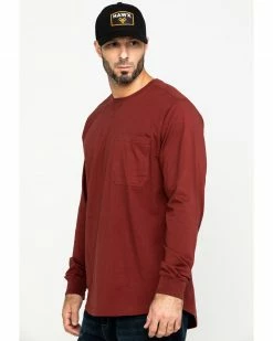 Hawx Men's Red Pocket Long Sleeve Work T-Shirt  -Hawx Shop 2000283421 600 P3