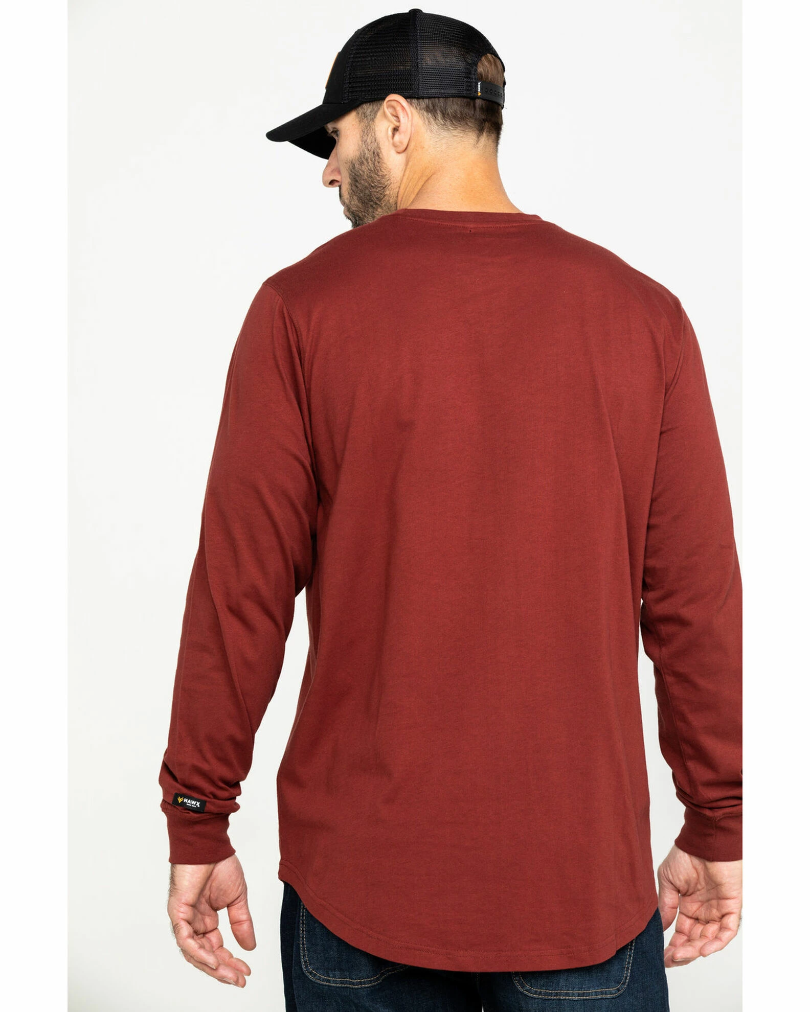 Hawx Men's Red Pocket Long Sleeve Work T-Shirt - Tall 4 Hawx Men's Red Pocket Long Sleeve Work T-Shirt - Tall - Image 2