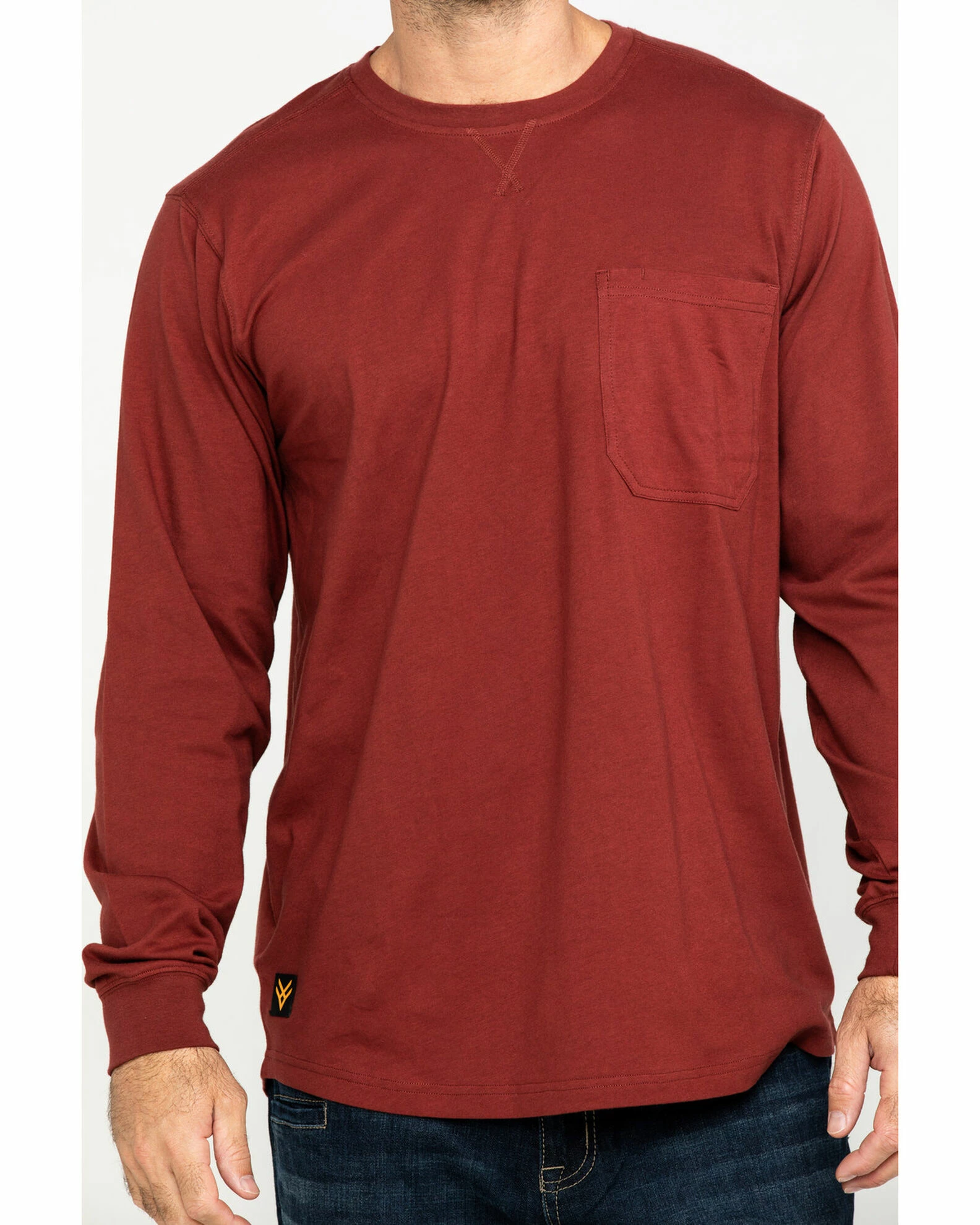 Hawx Men's Red Pocket Long Sleeve Work T-Shirt - Tall 6 Hawx Men's Red Pocket Long Sleeve Work T-Shirt - Tall - Image 4