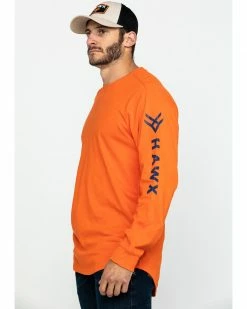 Hawx Men's Orange Logo Long Sleeve Work T-Shirt  -Hawx Shop 2000283423 800 P3
