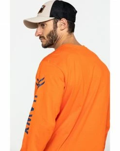 Hawx Men's Orange Logo Long Sleeve Work T-Shirt  -Hawx Shop 2000283423 800 P5