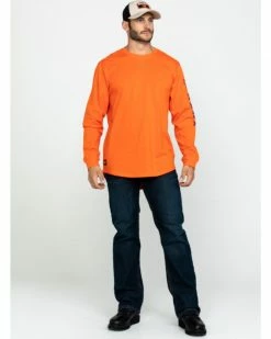Hawx Men's Orange Logo Long Sleeve Work T-Shirt  -Hawx Shop 2000283423 800 P6