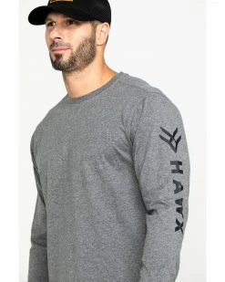 Hawx Men's Grey Logo Long Sleeve Work T-Shirt Heather Grey 13 Hawx Men's Grey Logo Long Sleeve Work T-Shirt Heather Grey -Hawx Shop 2000283425 070 P5