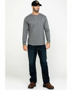 Hawx Men's Grey Logo Sleeve Long Sleeve Work T-Shirt - Tall  Heather Grey -Hawx Shop 2000283439 070 P6