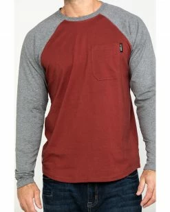 Hawx Men's Red Baseball Raglan Crew Long Sleeve Work Shirt - Tall  Charcoal -Hawx Shop 2000283442 022 P4