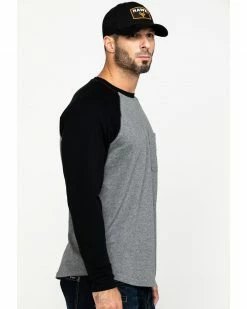 Hawx Men's Black Baseball Raglan Crew Long Sleeve Work Shirt -Hawx Shop 2000283443 001 P3