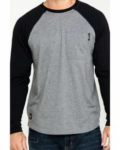 Hawx Men's Black Baseball Raglan Crew Long Sleeve Work Shirt -Hawx Shop 2000283443 001 P4