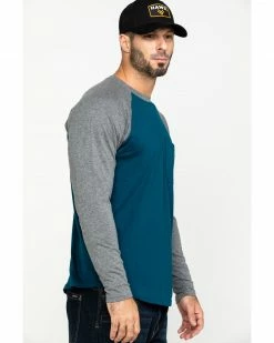 Hawx Men's Charcoal Baseball Raglan Crew Long Sleeve Work Shirt - Tall  -Hawx Shop 2000283448 022 P3