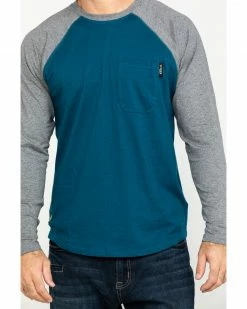 Hawx Men's Charcoal Baseball Raglan Crew Long Sleeve Work Shirt - Tall  -Hawx Shop 2000283448 022 P4