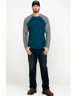 Hawx Men's Charcoal Baseball Raglan Crew Long Sleeve Work Shirt - Tall  -Hawx Shop 2000283448 022 P6