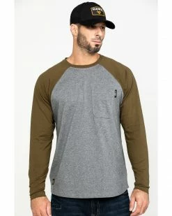 Hawx Men's Olive Baseball Raglan Crew Long Sleeve Work Shirt - Tall 15 Hawx Men's Olive Baseball Raglan Crew Long Sleeve Work Shirt - Tall -Hawx Shop 2000283450 341 P1 1