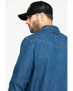 Hawx Men's Stonewashed Denim Snap Long Sleeve Work Shirt Blue 13 Hawx Men's Stonewashed Denim Snap Long Sleeve Work Shirt Blue -Hawx Shop 2000283459 400 P5