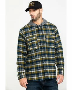 Hawx Men's Grey Plaid Hooded Flannel Work Shirt JacketÂ