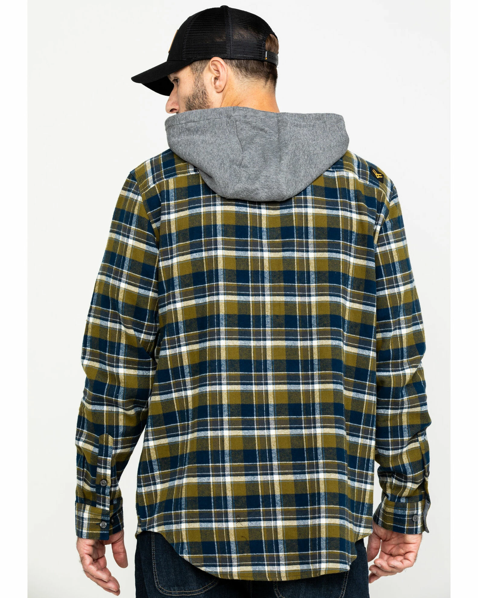 Hawx Men's Grey Plaid Hooded Flannel Work Shirt Jacket 4 Hawx Men's Grey Plaid Hooded Flannel Work Shirt Jacket - Image 2
