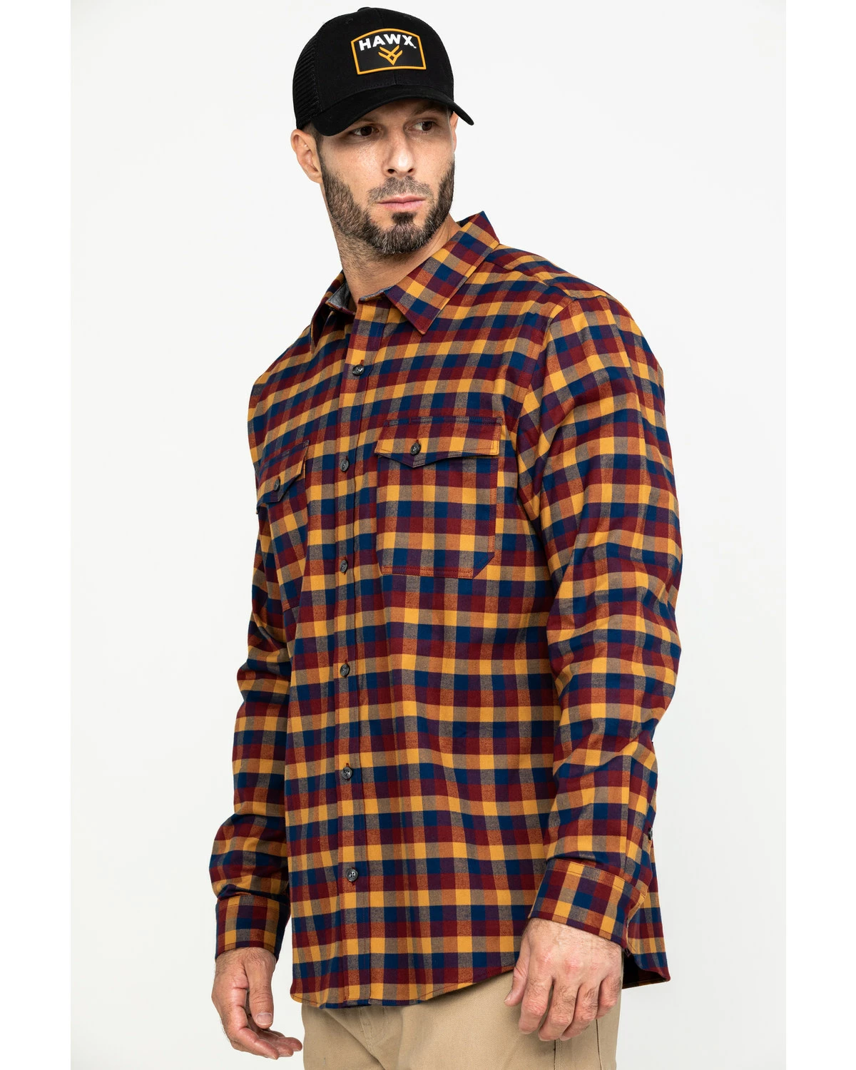 Hawx Men's Multi Fashion Stretch Plaid Flannel Long Sleeve Work Shirt 9 Hawx Men's Multi Fashion Stretch Plaid Flannel Long Sleeve Work Shirt - Image 7