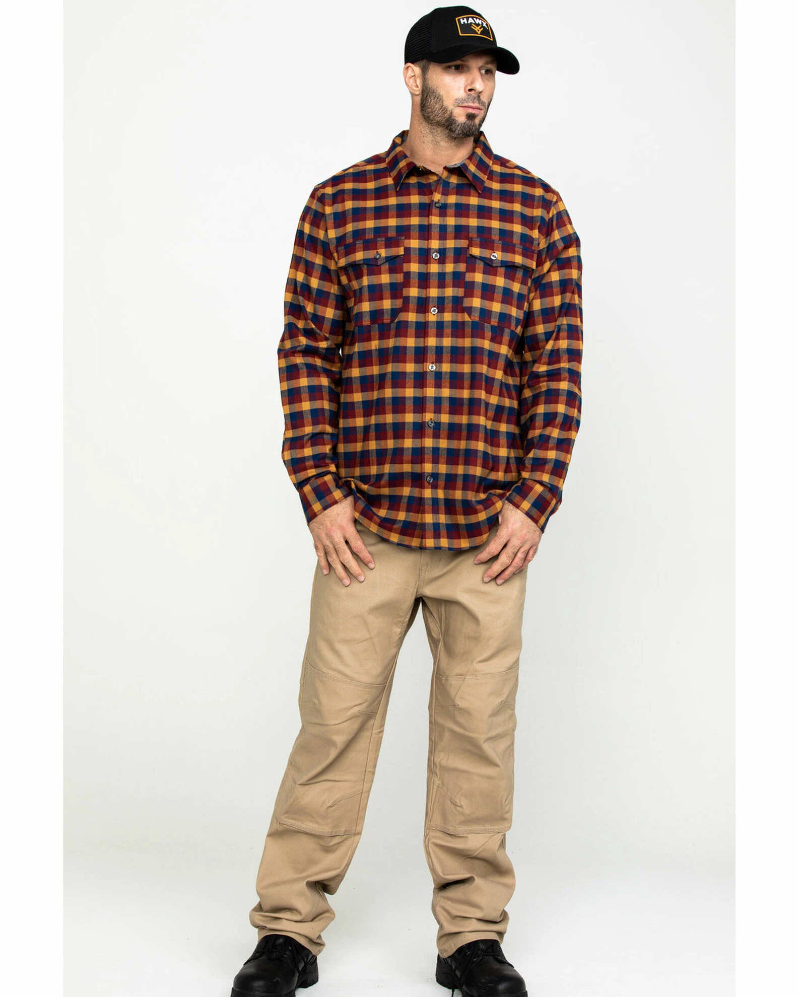 Hawx Men's Multi Fashion Stretch Plaid Flannel Long Sleeve Work Shirt 8 Hawx Men's Multi Fashion Stretch Plaid Flannel Long Sleeve Work Shirt - Image 6