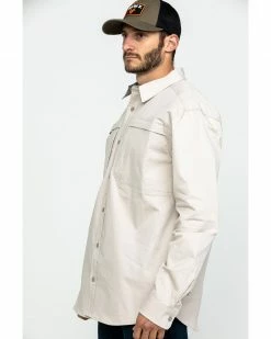 Hawx Men's Khaki Stretch Twill Long Sleeve Work Shirt  Beige/khaki -Hawx Shop 2000283467 250 P3