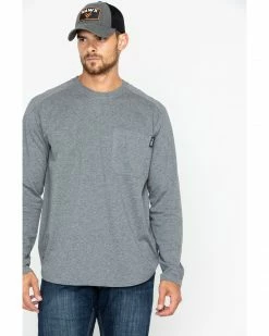 Hawx Men's Heather Grey Logo Crew Long Sleeve Work T-Shirt - Big  -Hawx Shop 2000284087 070 P1 1