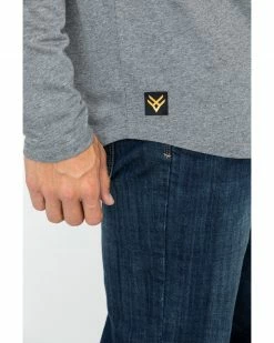 Hawx Men's Heather Grey Logo Crew Long Sleeve Work T-Shirt - Big  -Hawx Shop 2000284087 070 P5