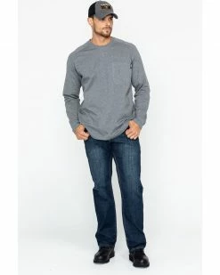 Hawx Men's Heather Grey Logo Crew Long Sleeve Work T-Shirt - Big  -Hawx Shop 2000284087 070 P6