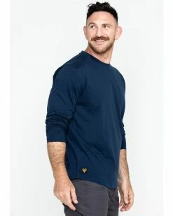 Hawx Men's Navy Logo Crew Long Sleeve Work T-Shirt - Big  -Hawx Shop 2000284088 410 P5