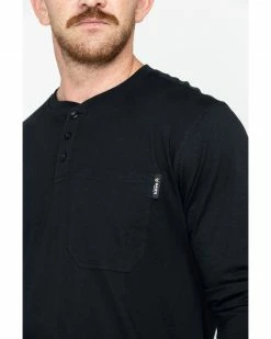 Hawx Men's Black Pocket Henley Work Shirt - Big  -Hawx Shop 2000284089 001 P4